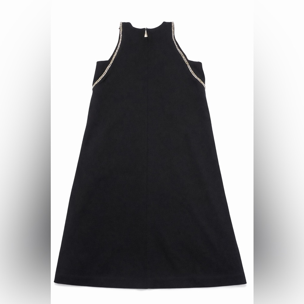 LOFT Petites Black sequined Halter Dress Size 0P Stretch 34” Length - Picture 3 of 4
